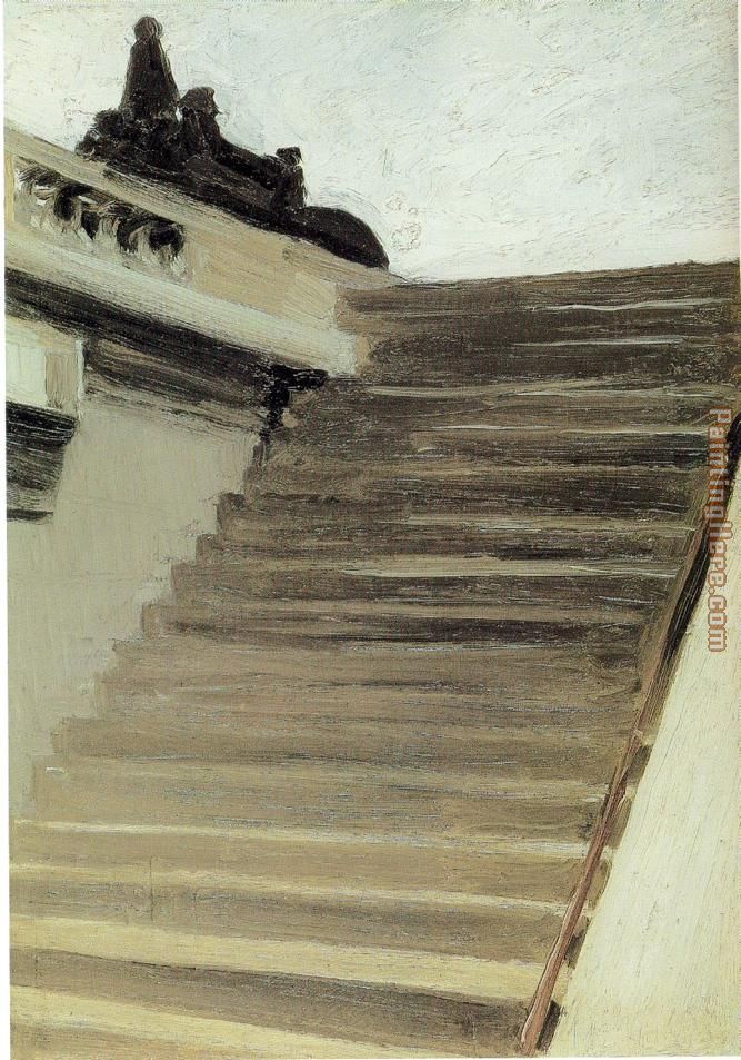 Steps in Paris painting - Edward Hopper Steps in Paris art painting
